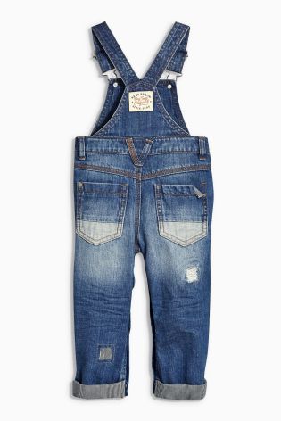 Denim Washed Dungarees (3mths-6yrs)